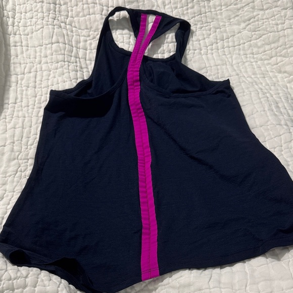 Athleta Navy Racerback Tank Top - Picture 2 of 3